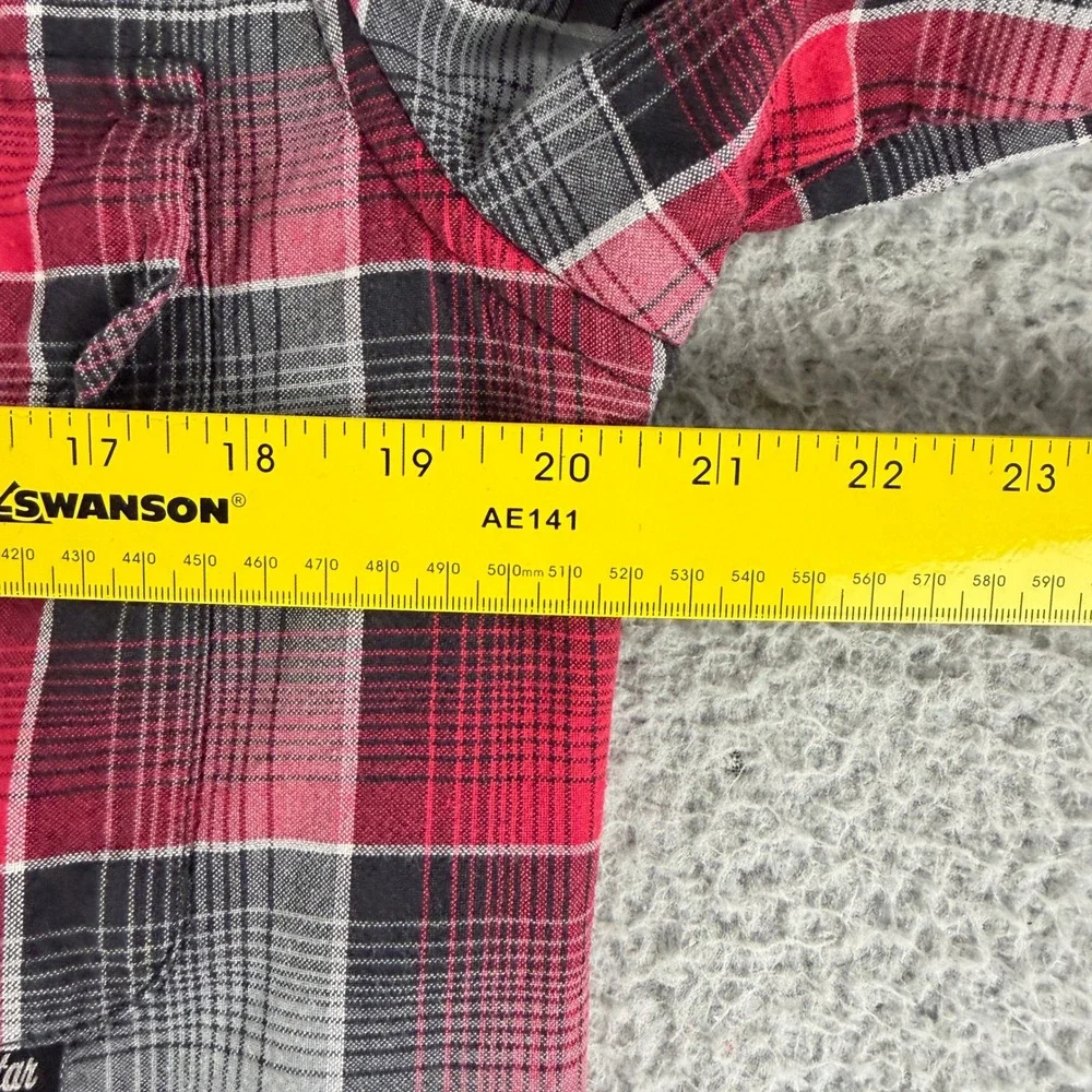 Fourstar Mens Large Red Plaid Thermal Lined‎ Flannel Shirt Skate Streetwear